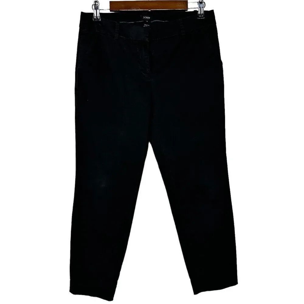 J. Crew Womens Black Cafe Capri Chino Pants size 4